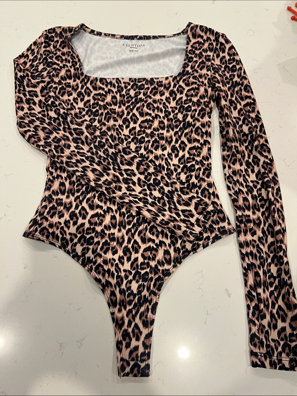 Bluenotes Leopard Print Long-Sleeve Bodysuit - Pink/Black